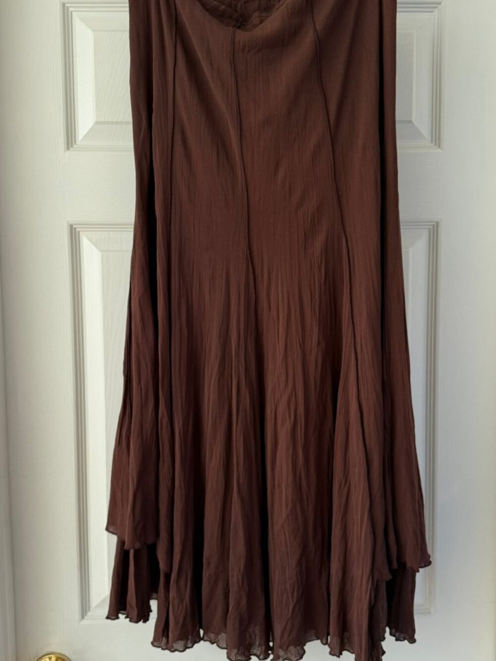Chocolate Faye Brown Double Ruffle Skirt